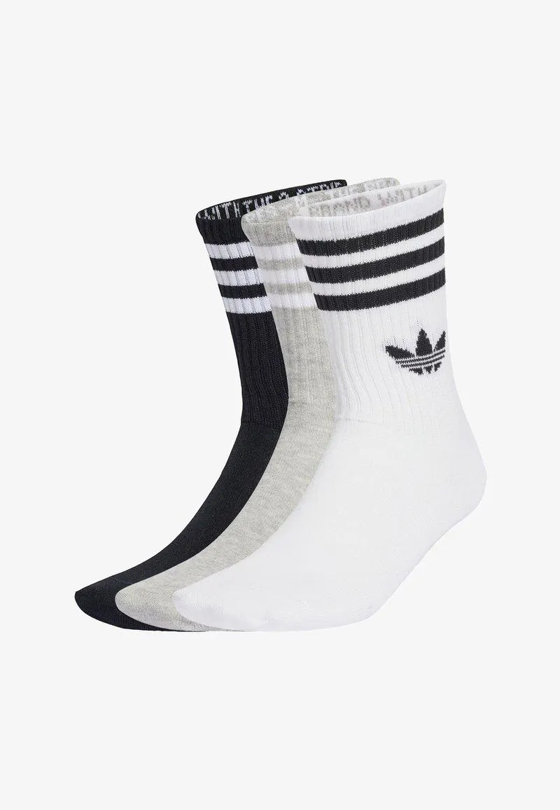 CREW UNISEX 3 PACK - Calcetines - white medium grey heather black