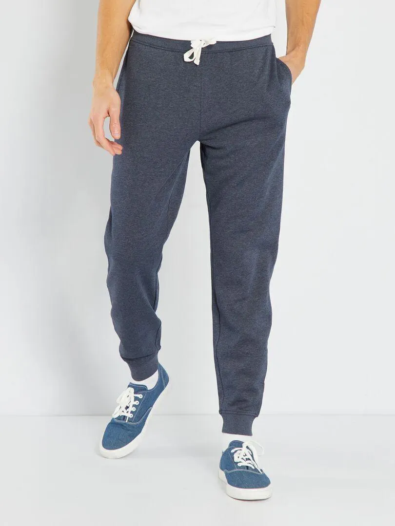 Pantaloni joggers in tessuto felpato - BLU