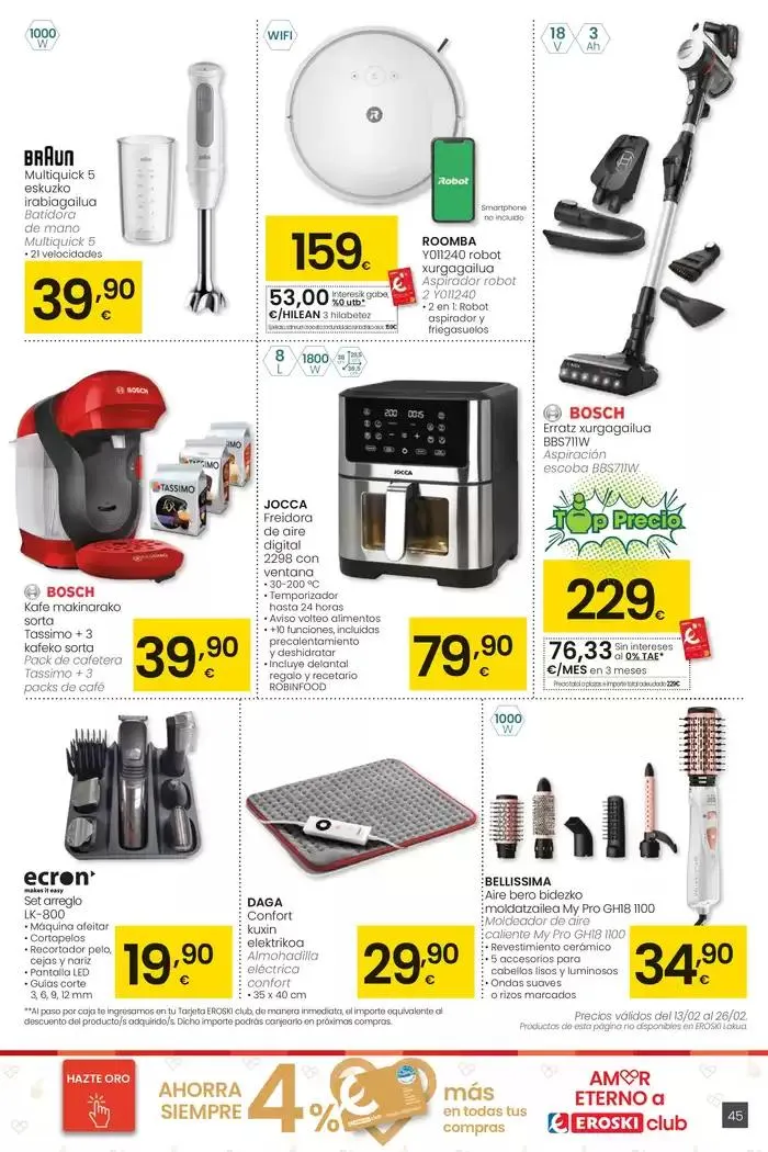 Catálogo de 2000 produktu baino gehiago, BETI PREZIO ONEAN HIPERMERKATUAK EROSKI 13 de febrero al 25 de febrero 2025 - Página 45