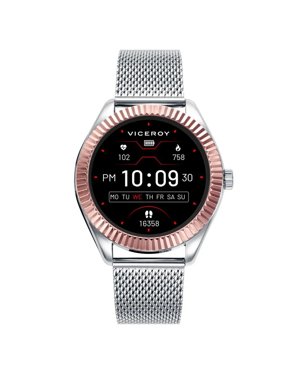 Reloj Smart Hombre caja bicolor y malla milanesa de acero