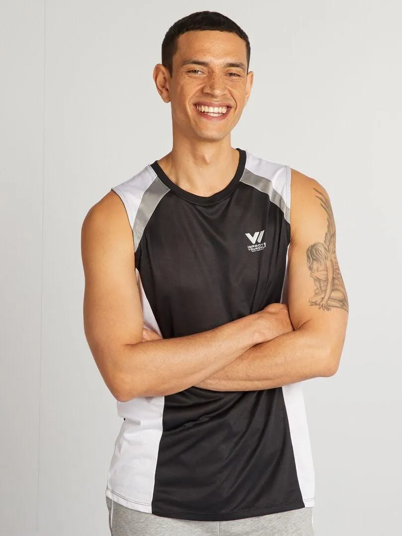 Camiseta de tirantes con cuello redondo - BLANCO