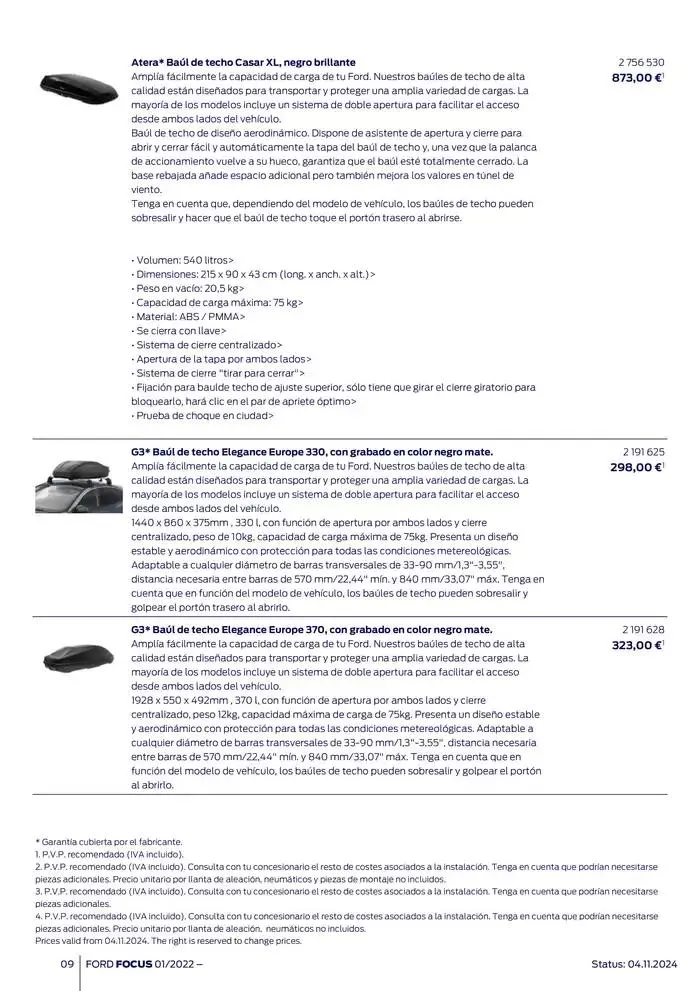 Catálogo de Ford de accesorios Focus 13 de noviembre al 13 de noviembre 2025 - Página 9