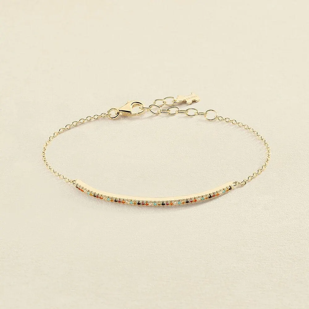 Pulsera de cadena RAINBOW - Multicolor / Oro