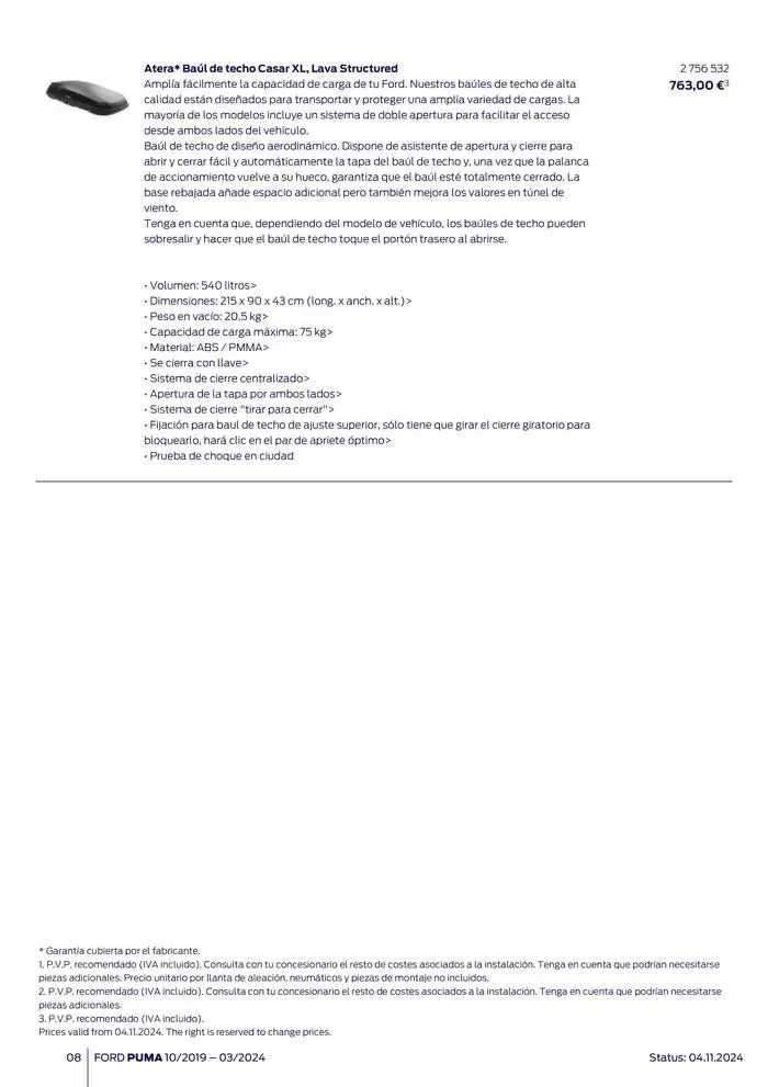 Catálogo de Ford de accesorios Ford Puma 13 de noviembre al 13 de noviembre 2025 - Página 8