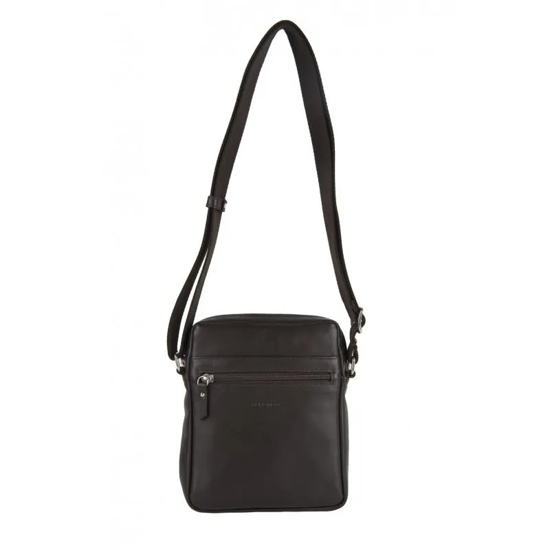 Bolso Bandolera hombre en piel vacuno color marrón - Box