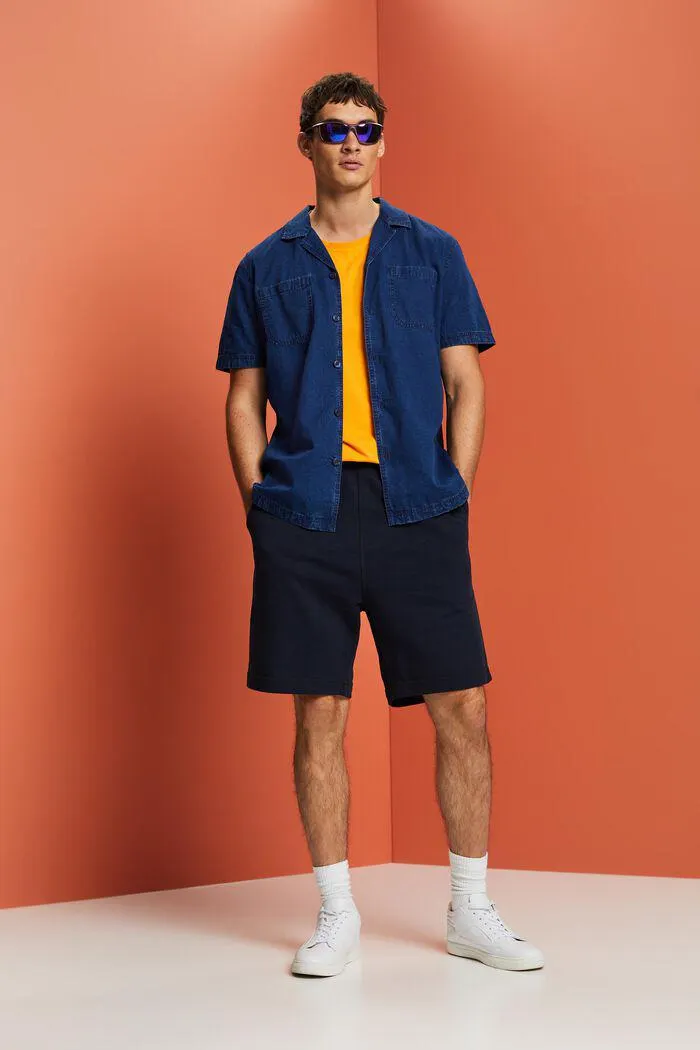 Camisa vaquera de manga corta, 100% algodón