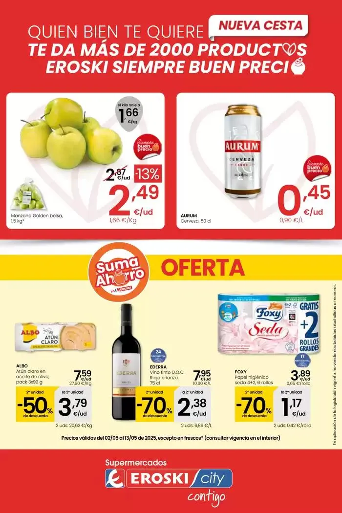 Catálogo de SUMA AHORRO EROSKI CITY 2 de mayo al 13 de mayo 2025 - Página 1