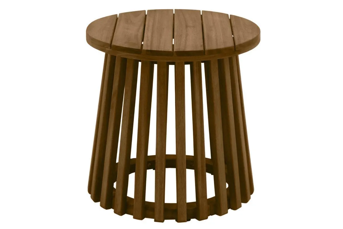 Mesa de centro de jardín redonda de madera maciza 40 cm - NASSAU