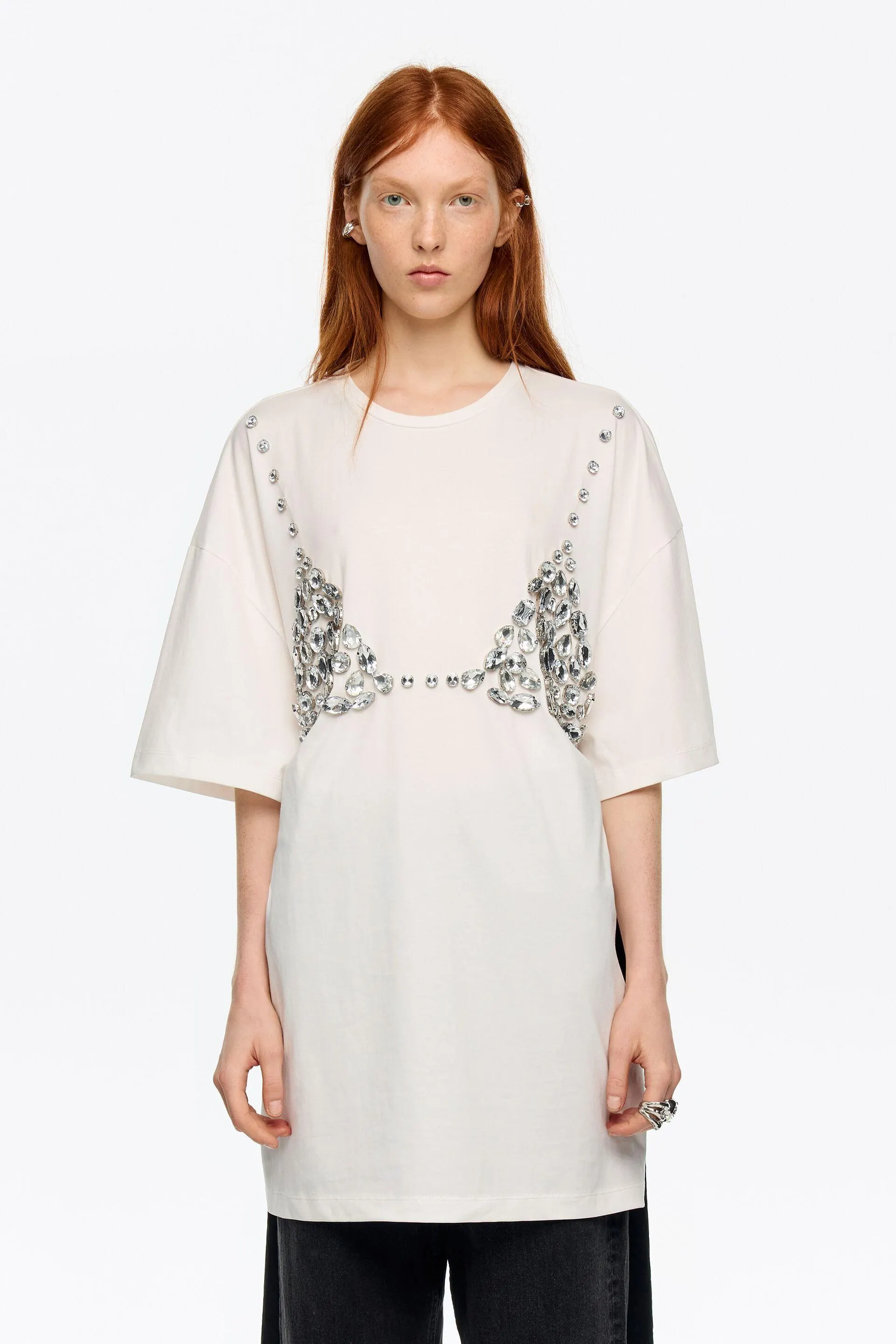 Camiseta top cristales blanca