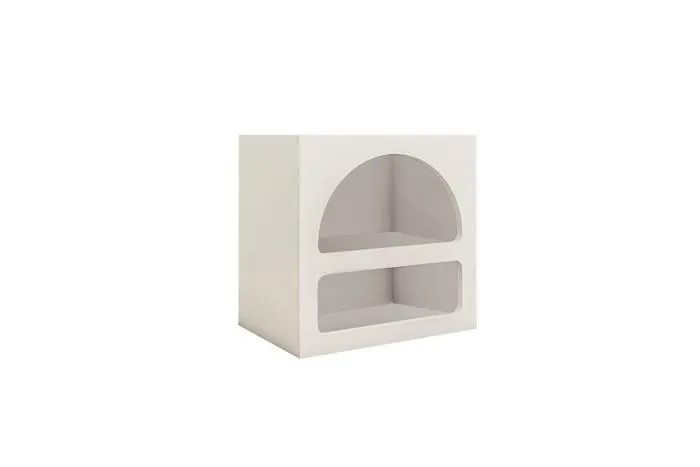 Mesilla de noche de estilo contemporáneo Antareso L50xH50cm Blanco