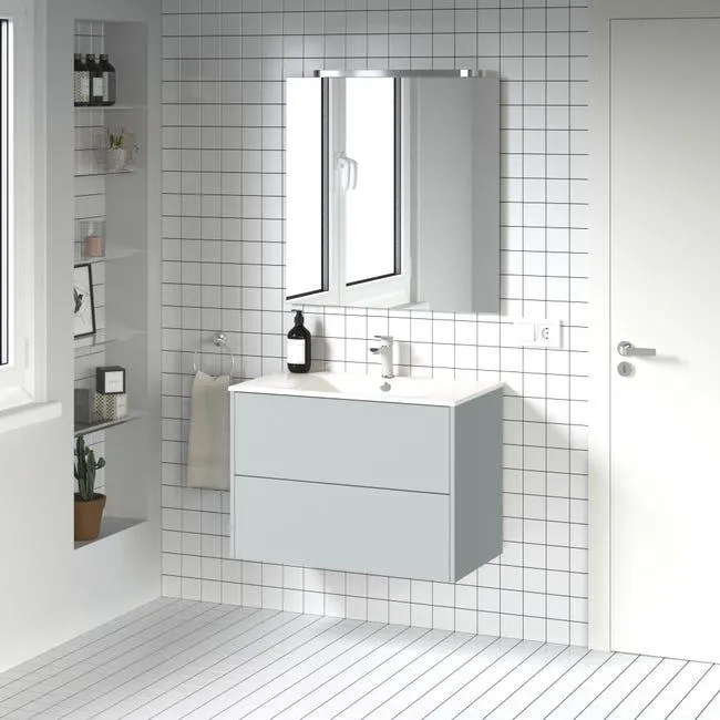Mueble de baño con lavabo Dreams gris mate 80x45 cm