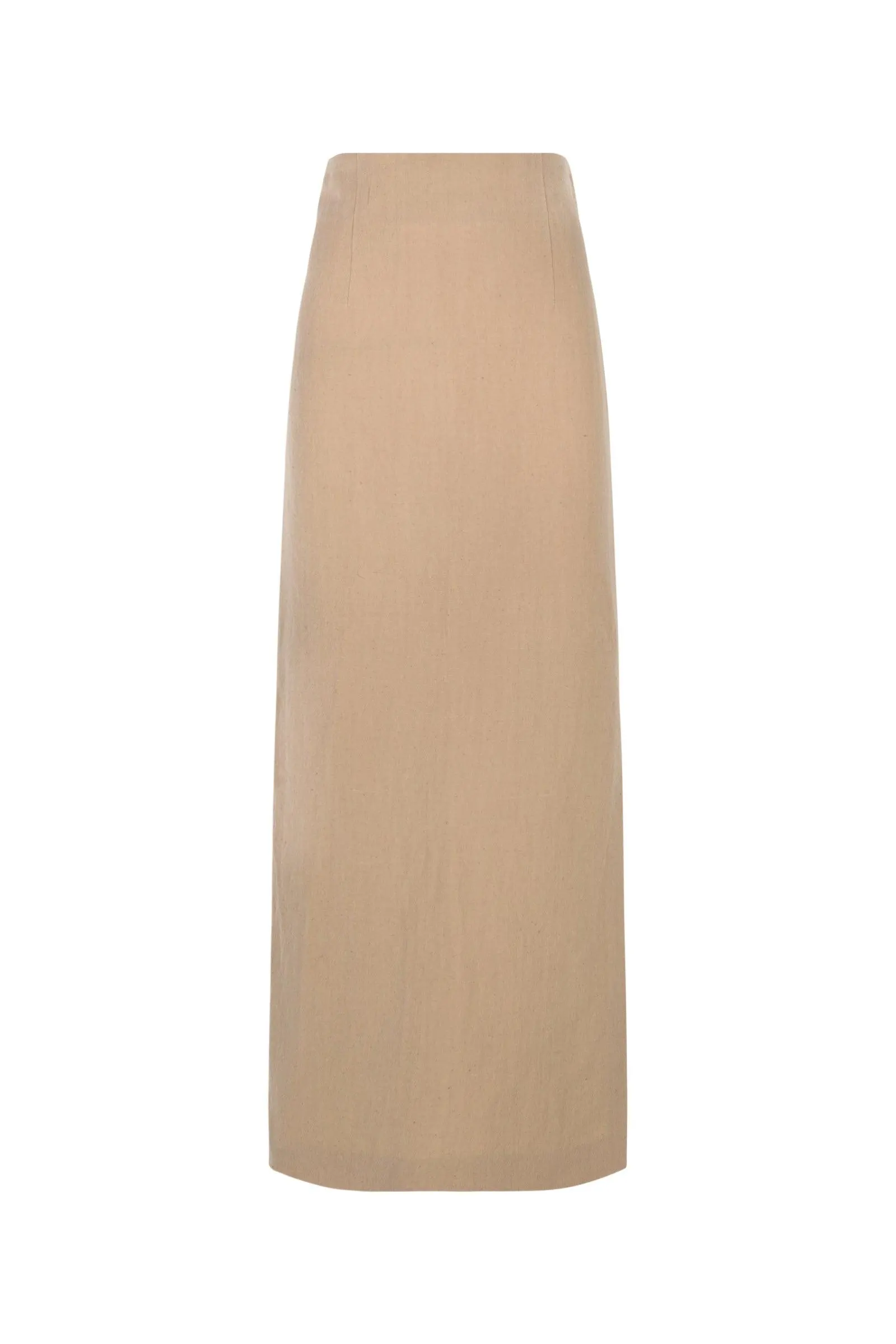 Dakota, falda en lino y lana virgen rosa