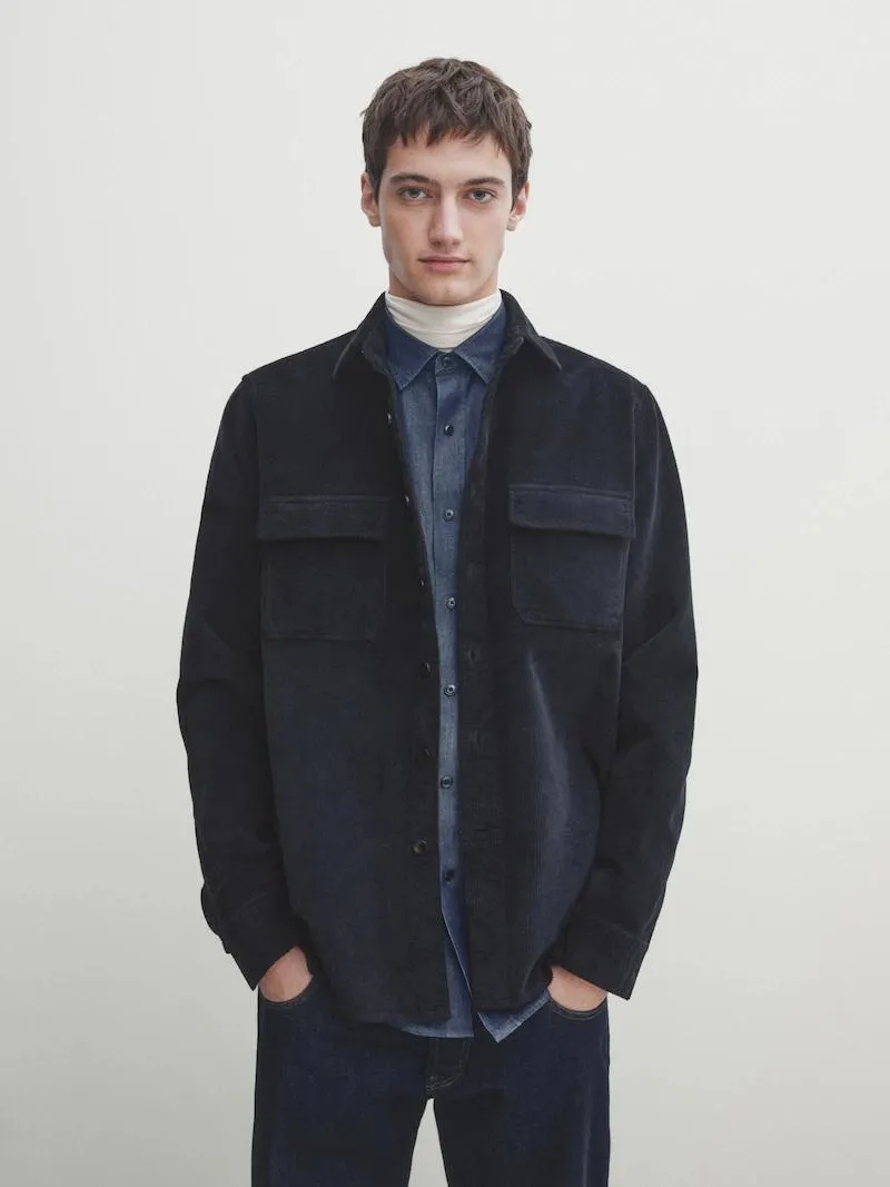 Sobrecamisa pana relaxed fit bolsillos pecho