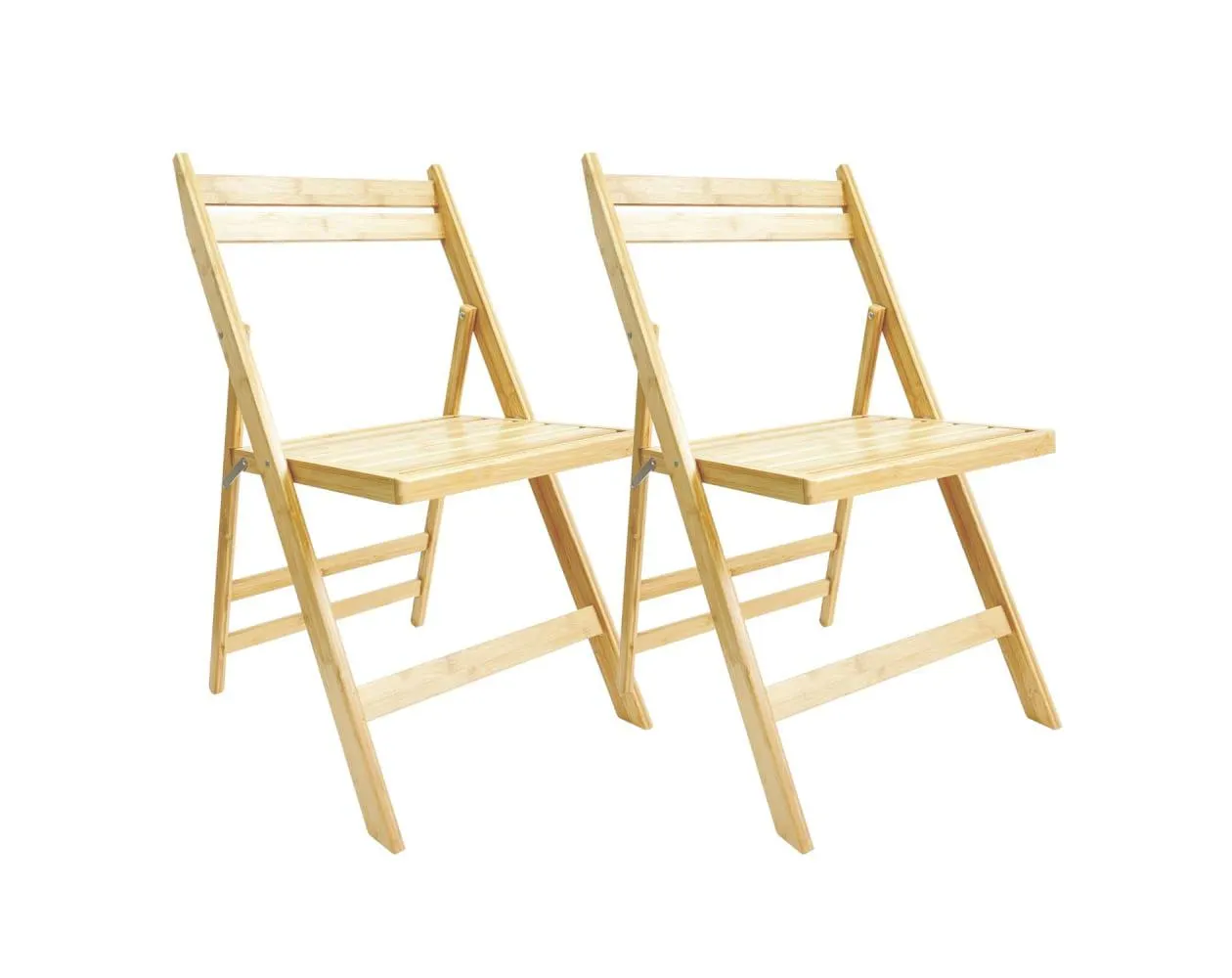 Pack 2 sillas plegables de madera de bambú 42.5x47.5x79cm o91