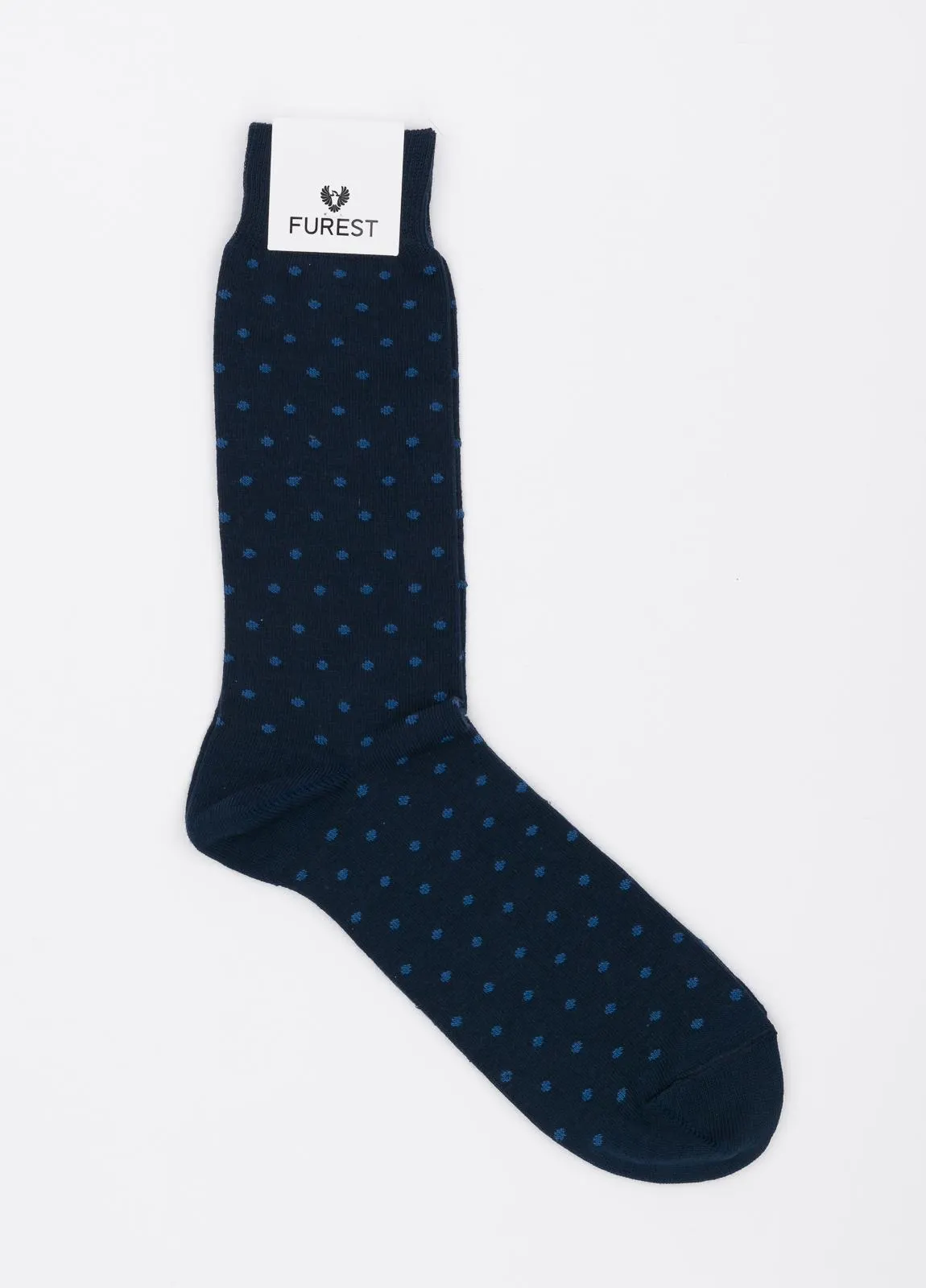 Calcetín FUREST COLECCIÓN corto marino topos azul