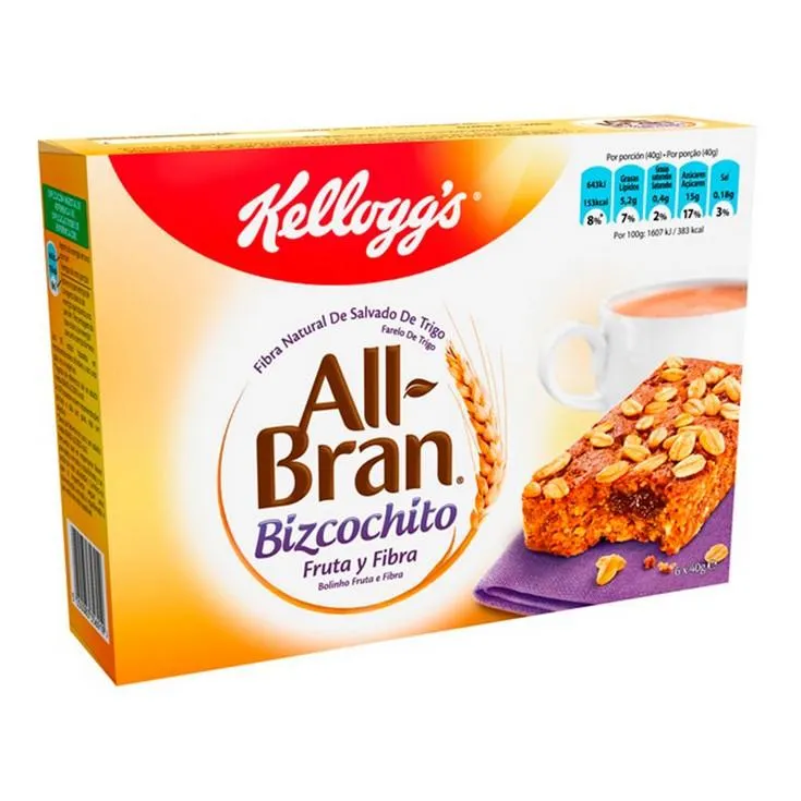 ALL BRAN BIZCOCHITO FRUTA Y FIBRA 6X40G