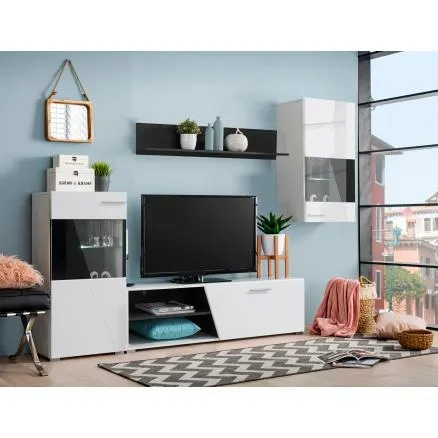 Moderna composición en color blanco brillo y negro