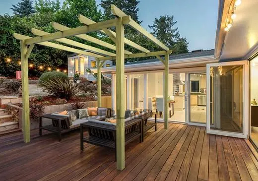 Pérgola autoportante de madera maciza Cambados para jardines