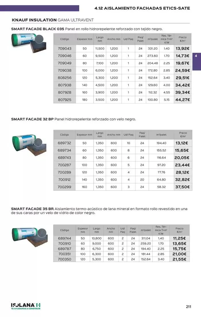 Catálogo de FACHADAS – TARIFA ISOLANA 2025 9 de enero al 30 de junio 2025 - Página 28