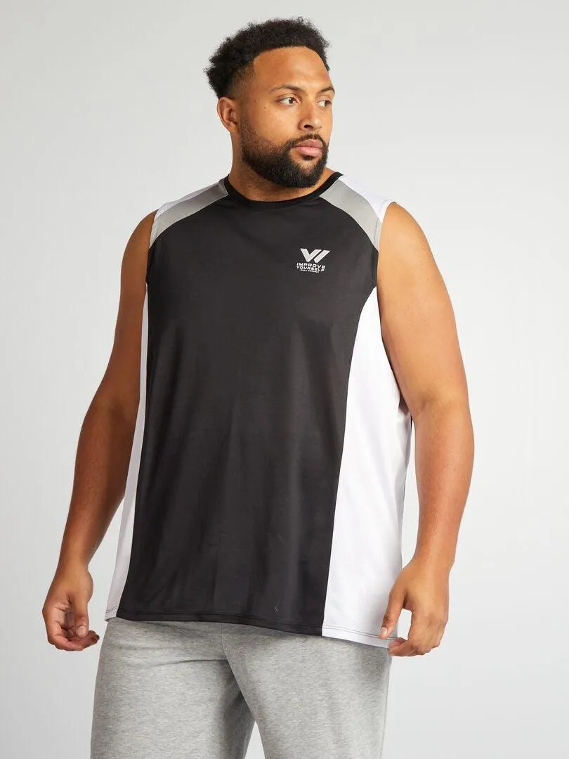 Camiseta de deporte de tirantes - NEGRO