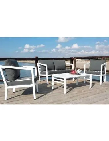 Conjunto de Jardín Aluminio Acapulco 7 Blanco Donia Hevea