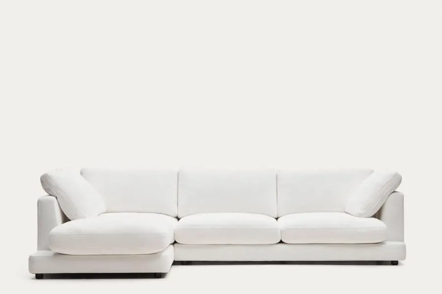 Sofá Gala 4 plazas con chaise longue izquierdo blanco 300 cm
