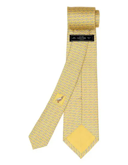 Corbata estribos horizontales Amarillo/gris