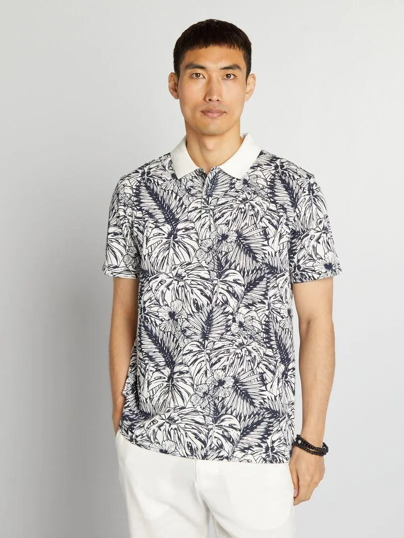 Polo estampado - BLANCO