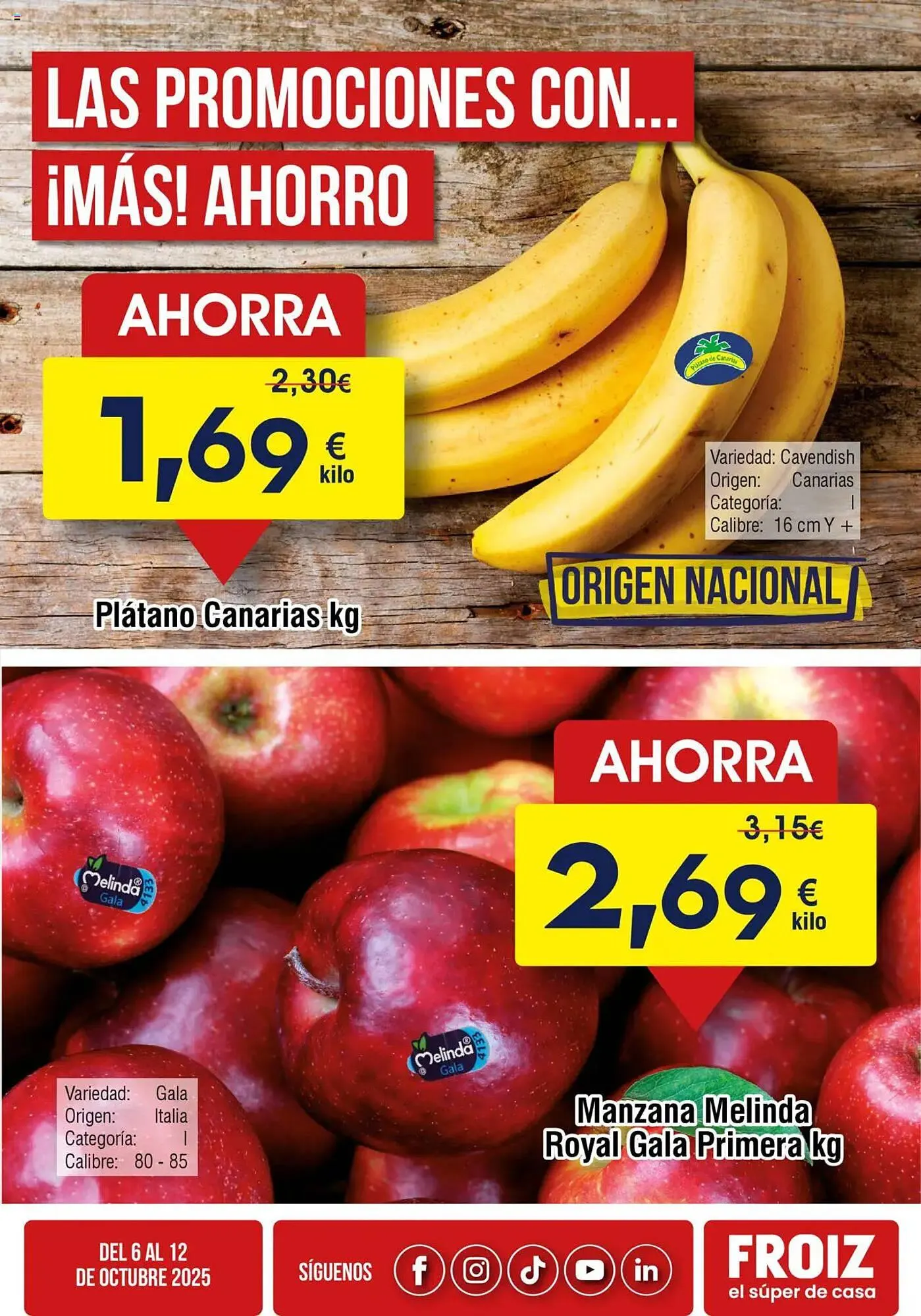 Catálogo de Folleto FROIZ 6 de octubre al 12 de octubre 2025 - Página 1