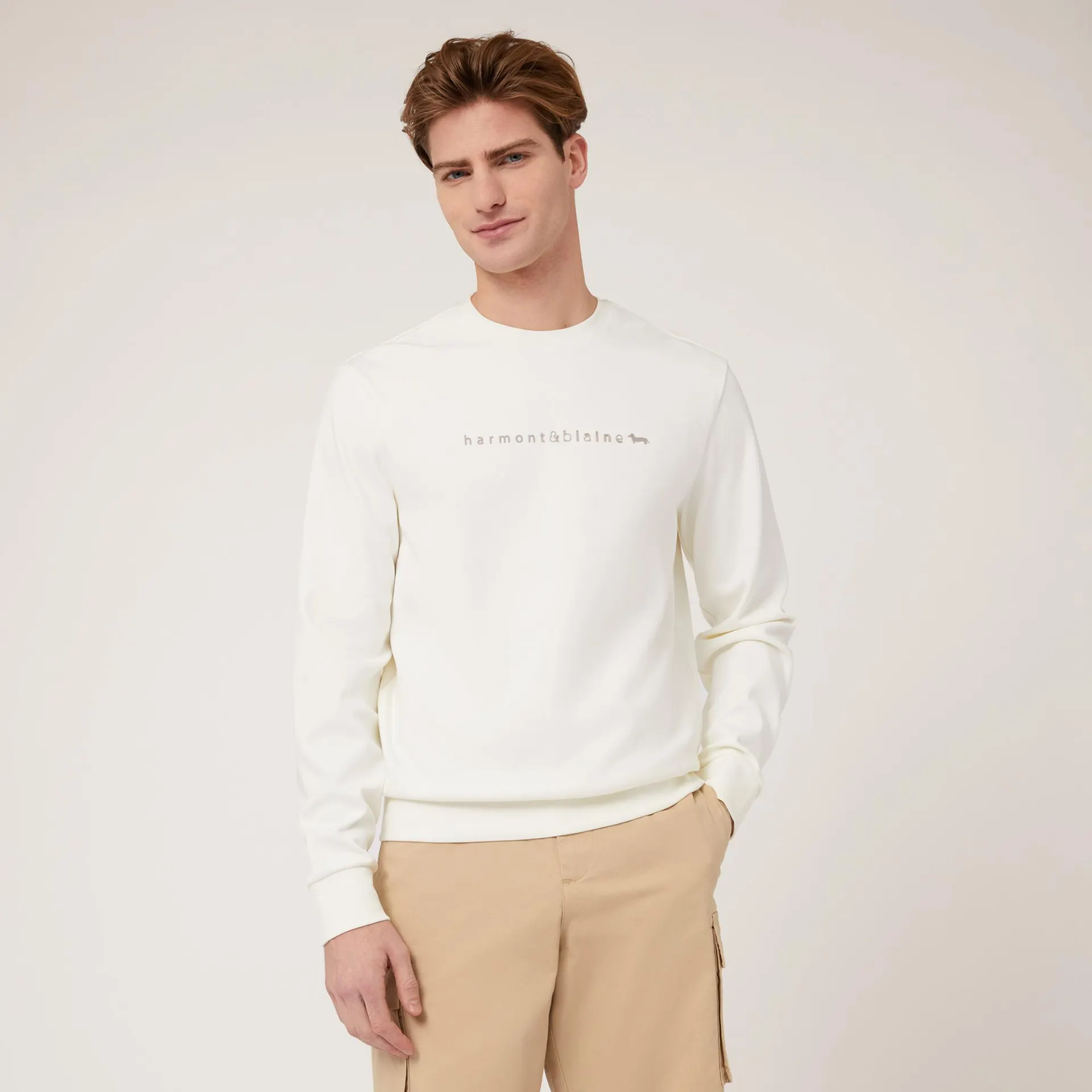 Sudadera de cuello redondo con logotipo en 3D