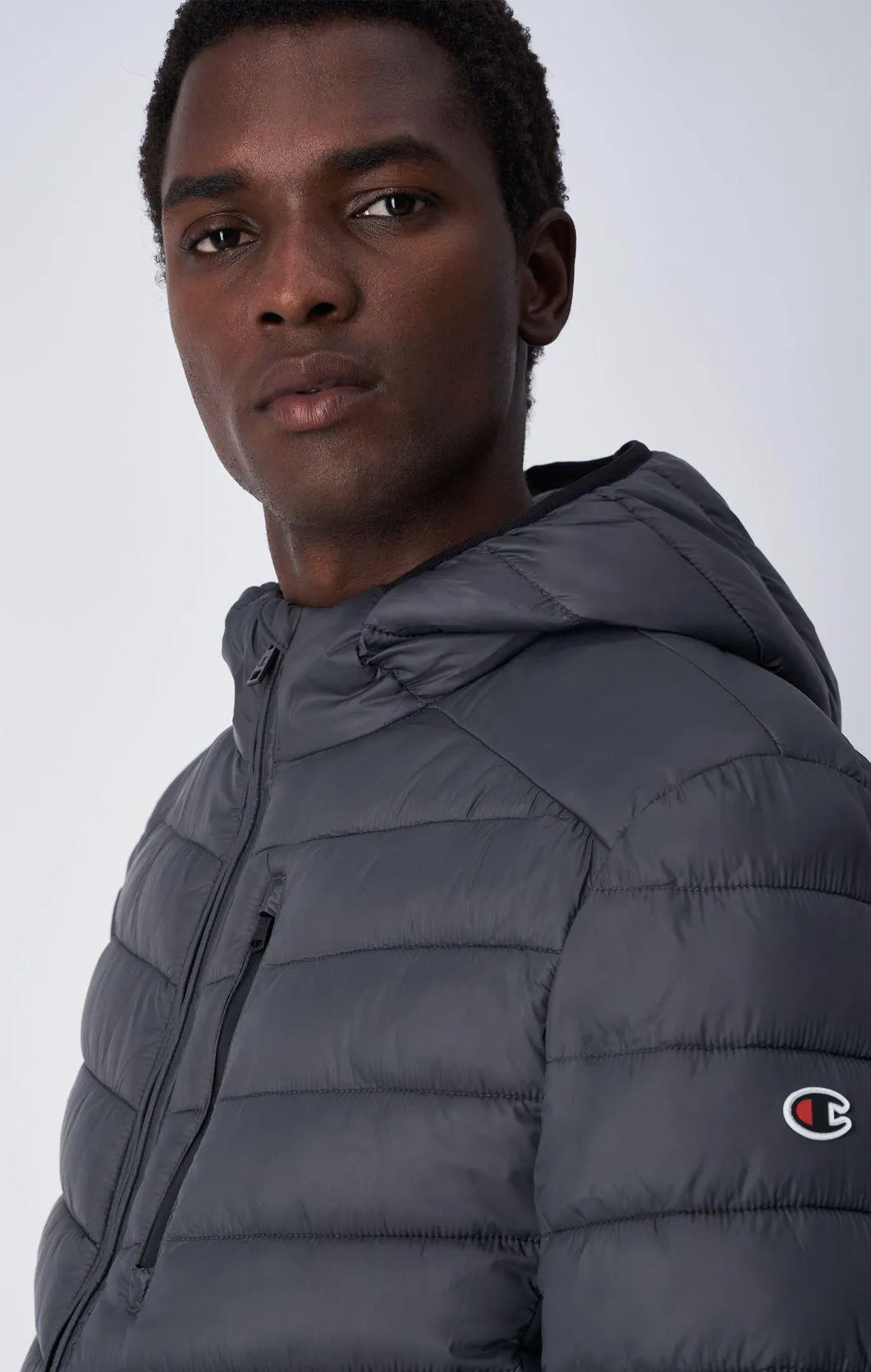 Dark Grey Chaqueta acolchada técnica con capucha