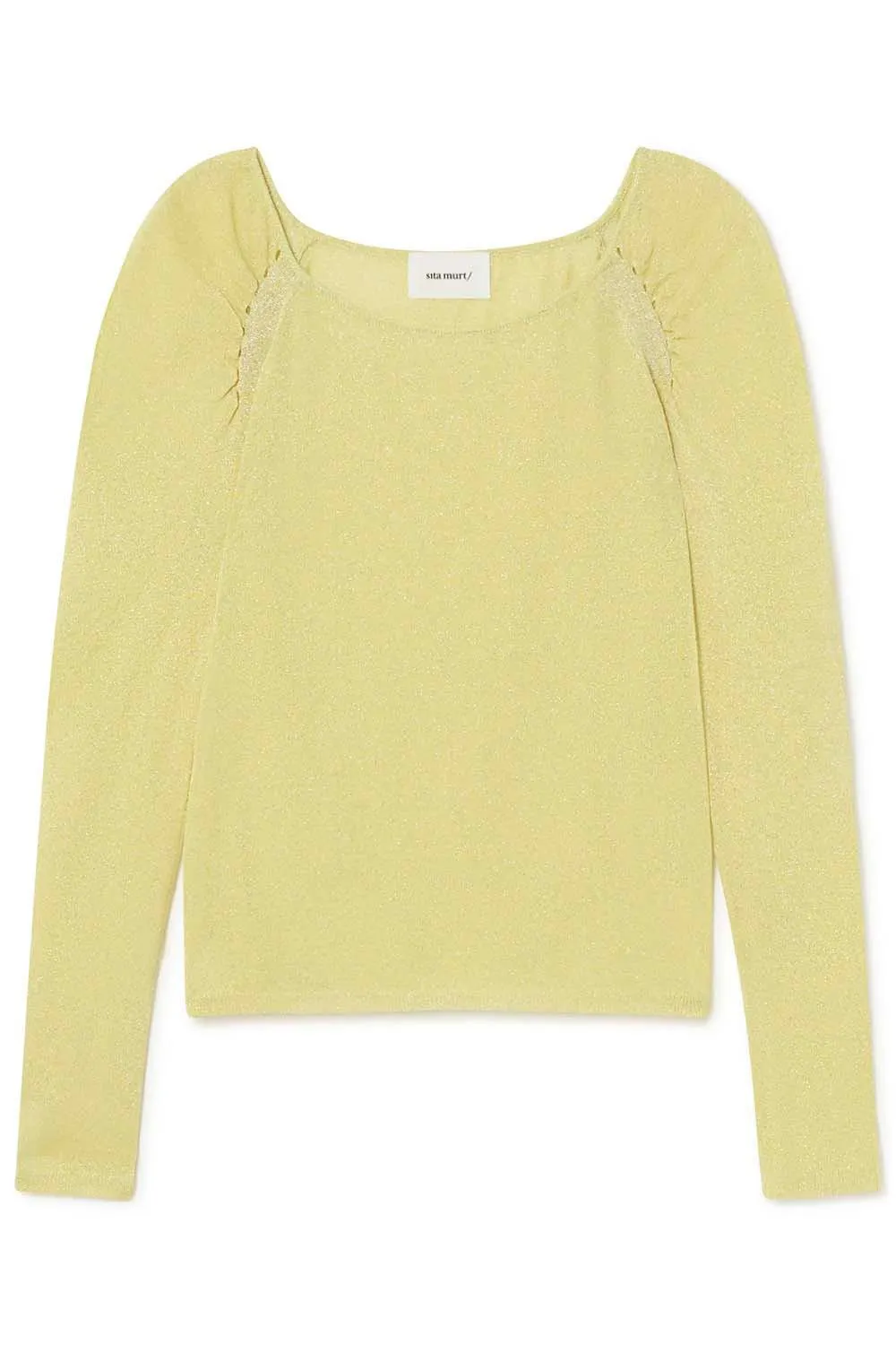 Jersey con escote cuadrado y mangas abullonadas