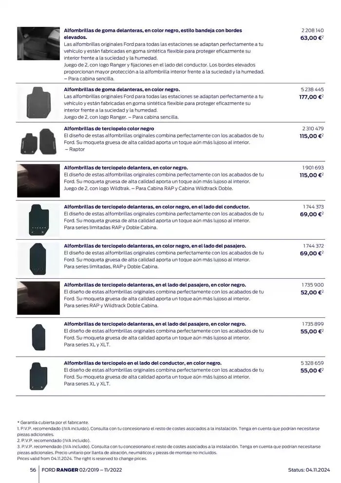 Catálogo de Ford de accesorios Ford Ranger 13 de noviembre al 13 de noviembre 2025 - Página 56