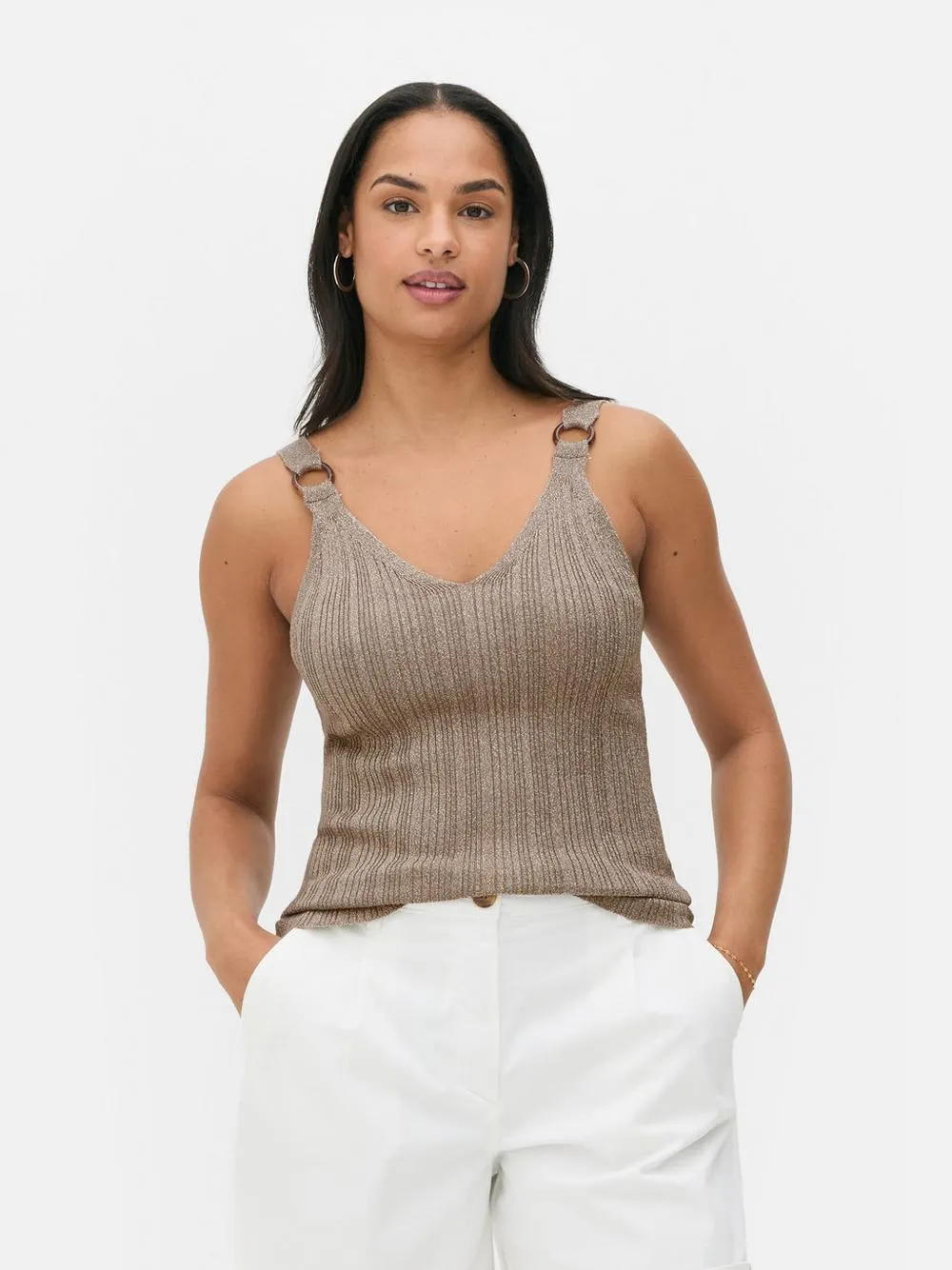 Schimmernde Schlaufenstrick-Weste