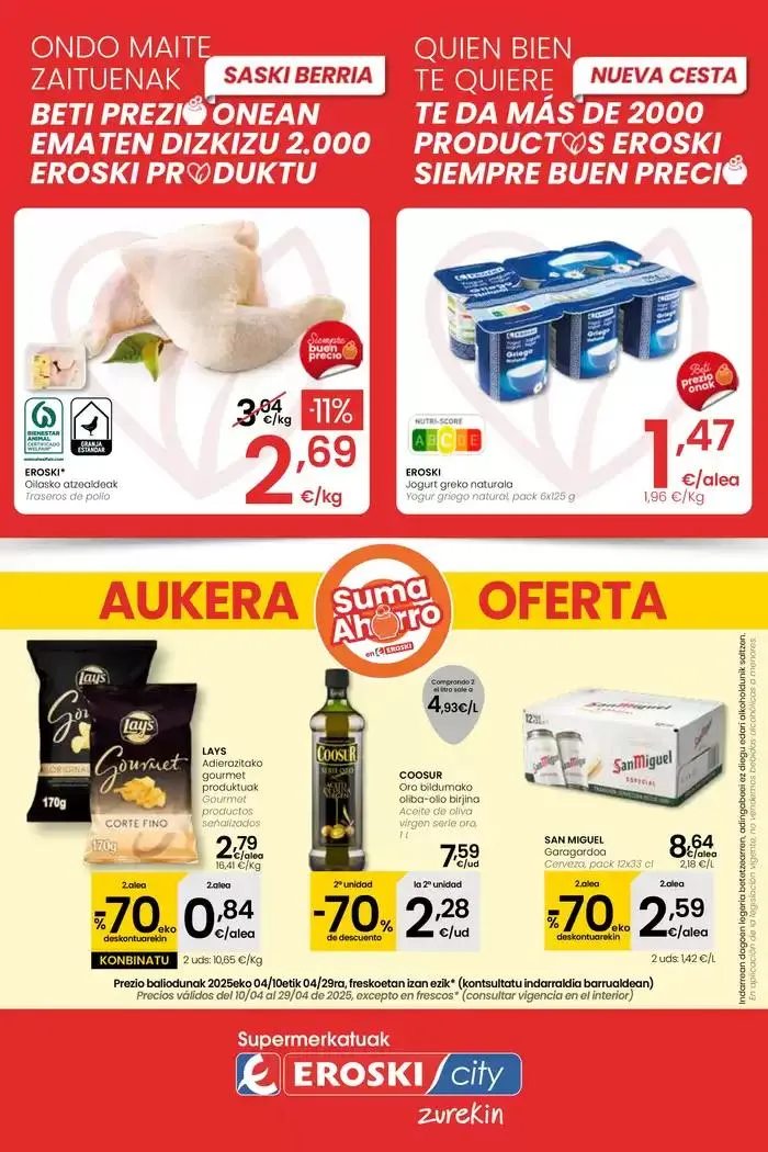 Catálogo de AUKERA OFERTA EROSKI CITY 10 de abril al 29 de abril 2025 - Página 1