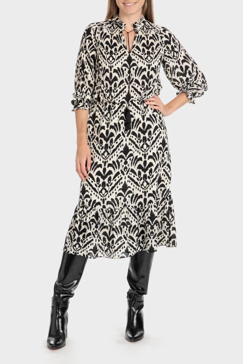 Vestido plisado estampado