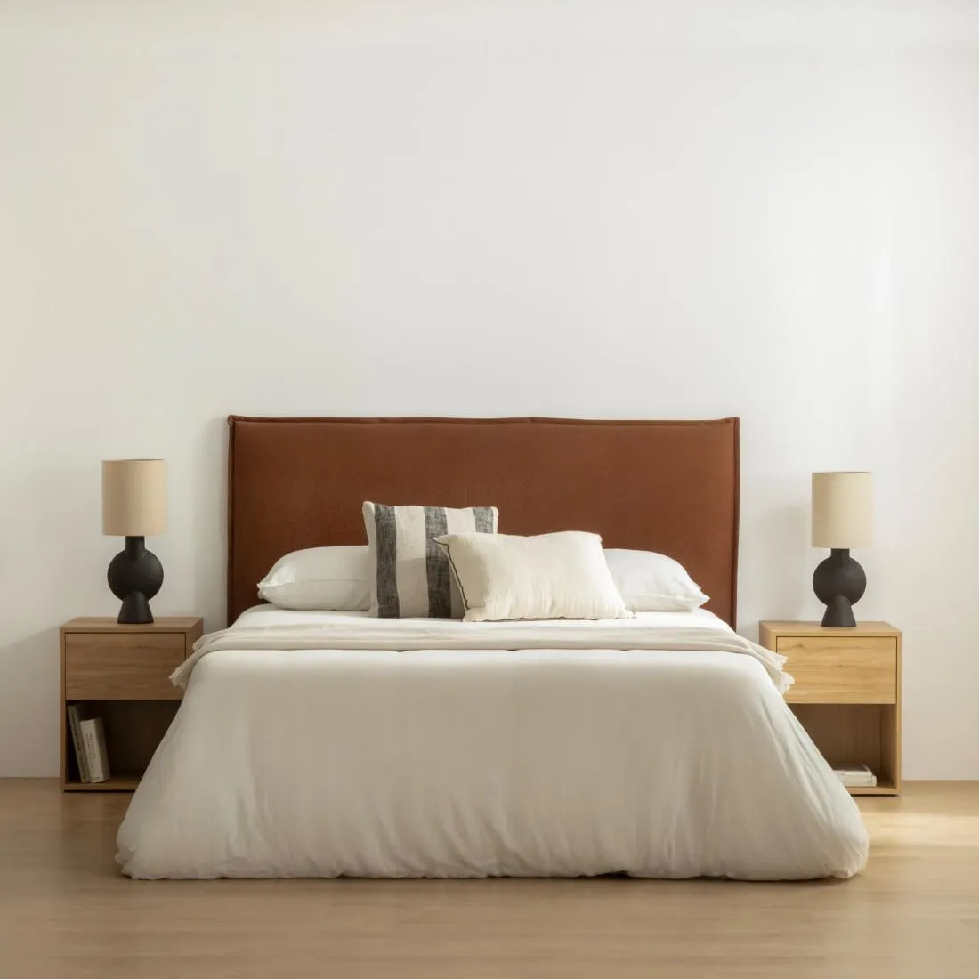 Cabecero tapizado desenfundable 150/160 terracota