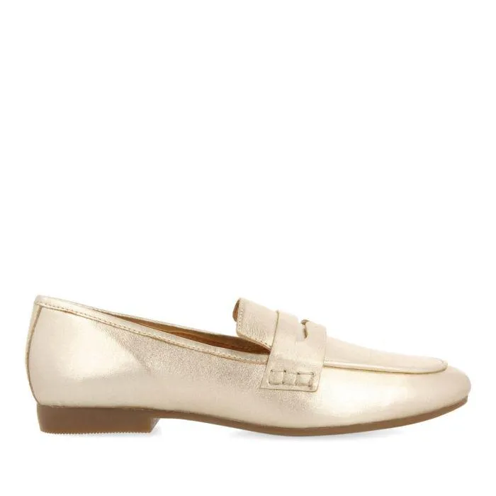 Augusta women's gold leather moccasins