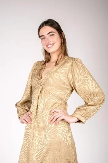 VESTIDO RASO DORADO