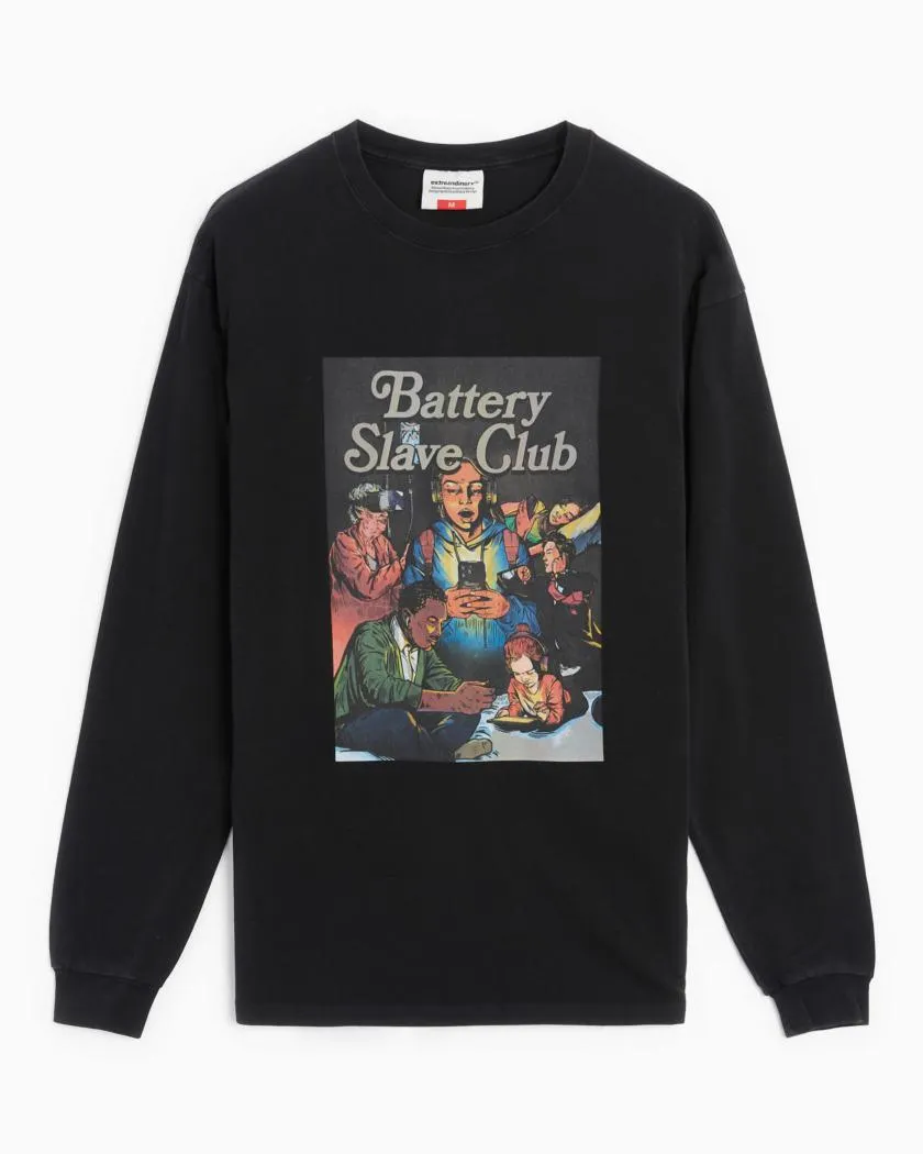 Extraordinary® Battery Slave Club Comics Pigment Men's Long Sleeve T-Shirt