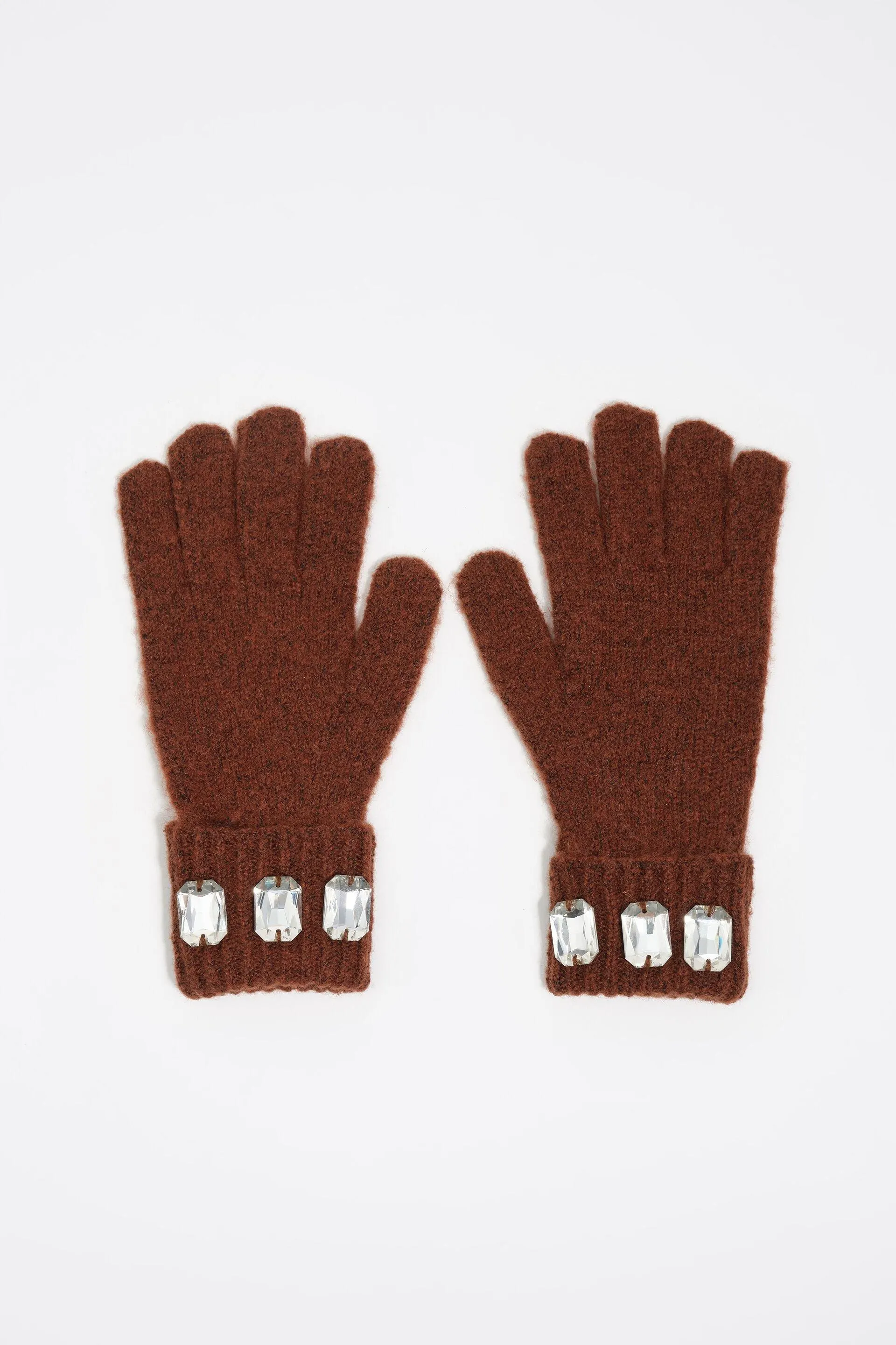 Guantes punto cristales marrón