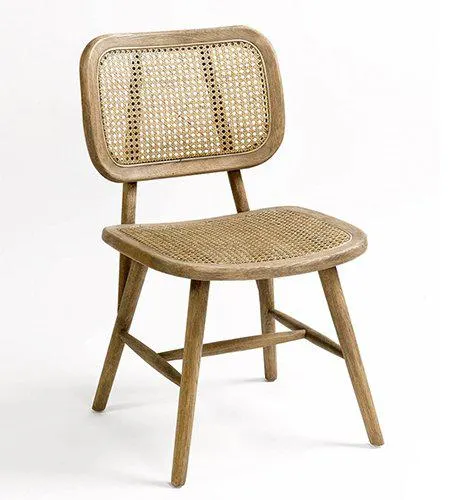 Silla de comedor roble natural y rejilla