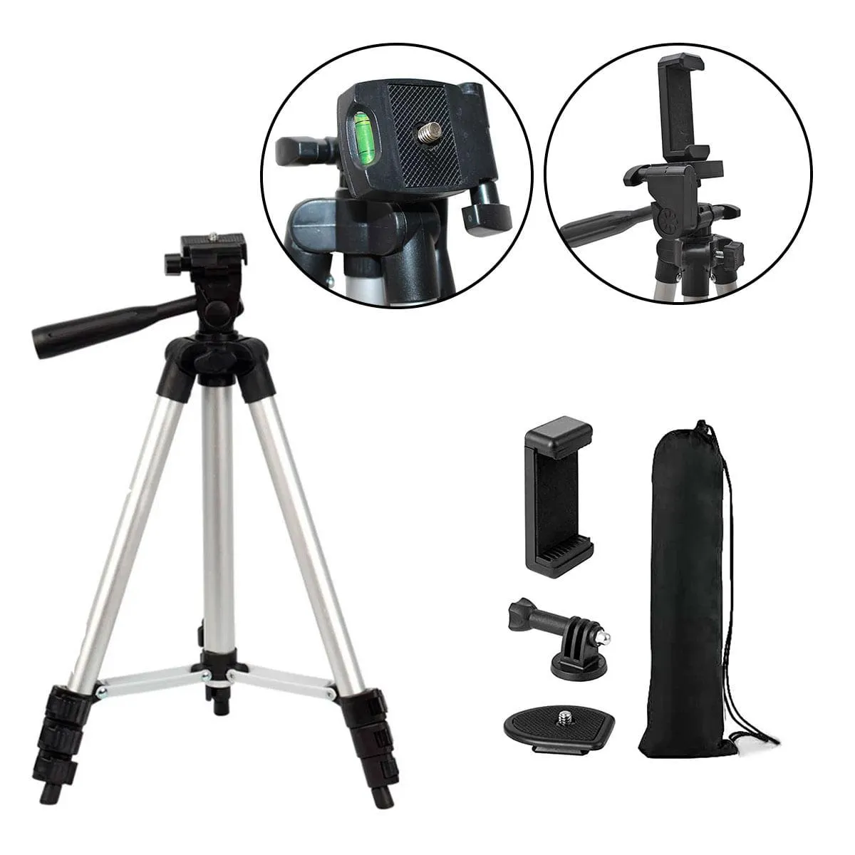 Trípode de aluminio con giro 360º WS-900-126 gris/negro