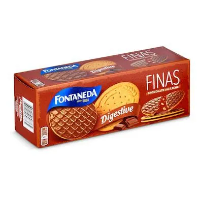 Galletas digestive finas con chocolate con leche Fontaneda caja 170 g