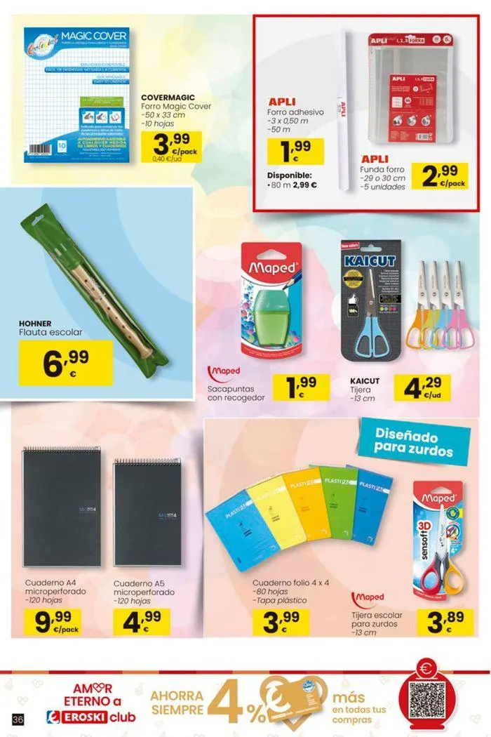 Catálogo de Ofertas Vuelta al Cole EROSKI 22 de agosto al 18 de septiembre 2024 - Página 36