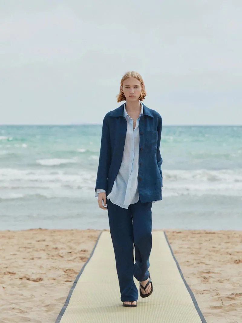 Sobrecamisa conjunto lino efecto denim