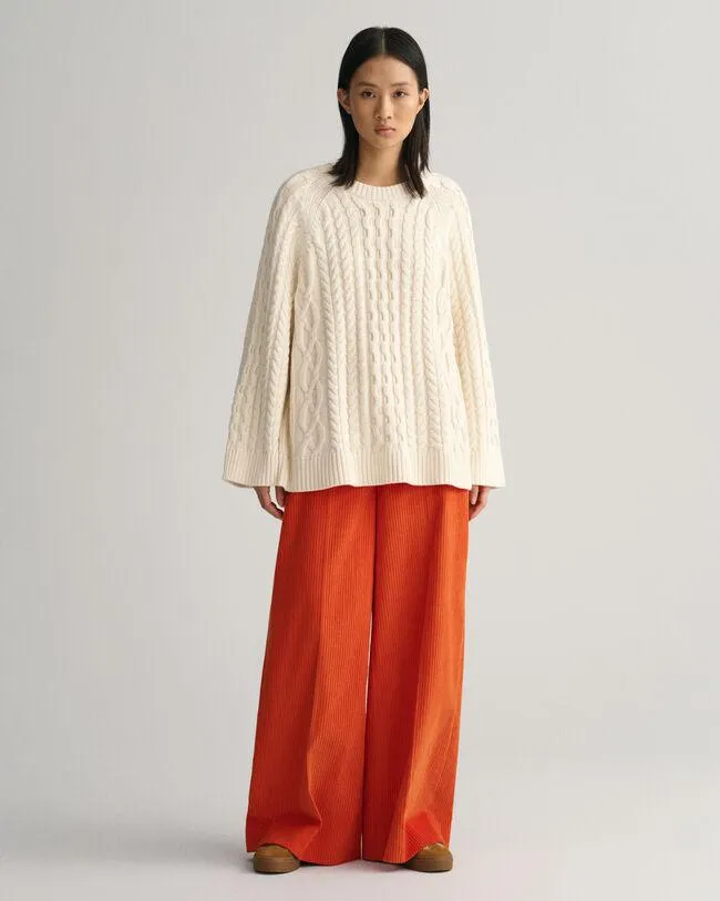 Pantalones de pana con talle alto y pernera ancha