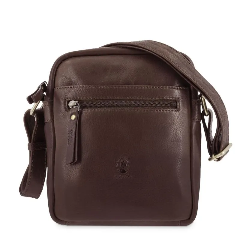 Bolso Bandolera hombre en piel vacuno color marrón - Durango