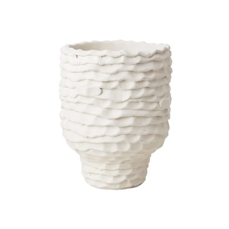 Cream pot, raw white Ø15cm