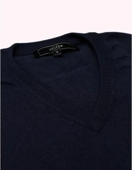 Jersey pico algodón cashmere Azul oscuro